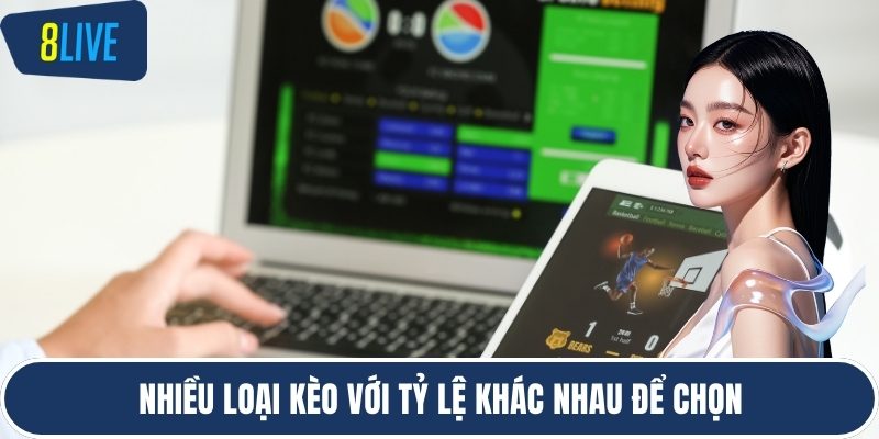 Nhiều loại kèo với tỷ lệ khác nhau để chọn